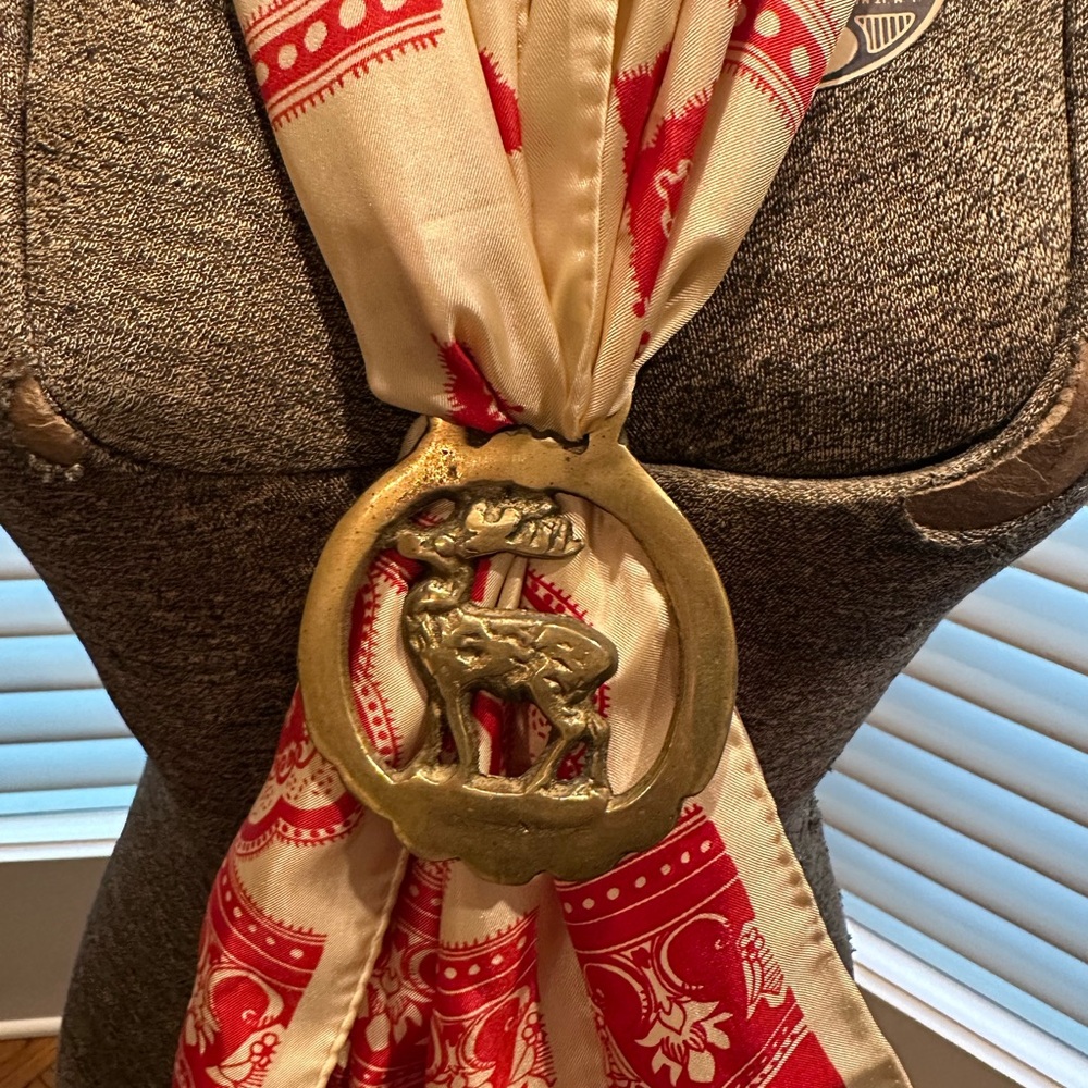 Deer/Elk Vintage Horse Brass (Scarf Slide) - Picture 2 of 4